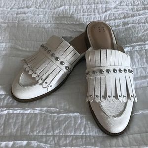 White Studded Mules
